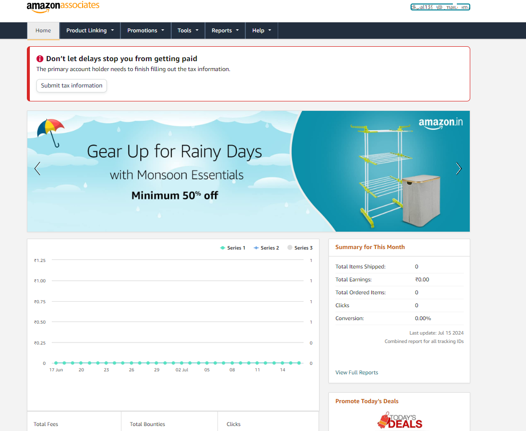 amazon associate dashboard 